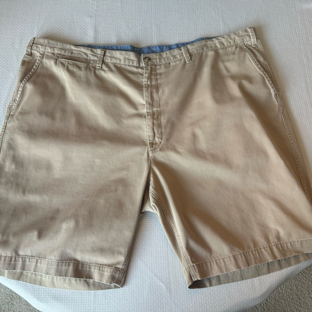 Polo by Ralph Lauren Big&Tall Khaki Flat-front Shorts